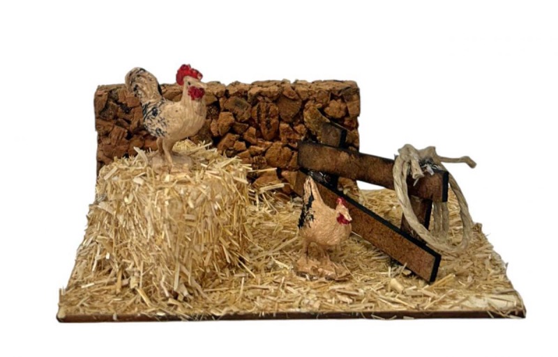 ver corral con gallinas para belén