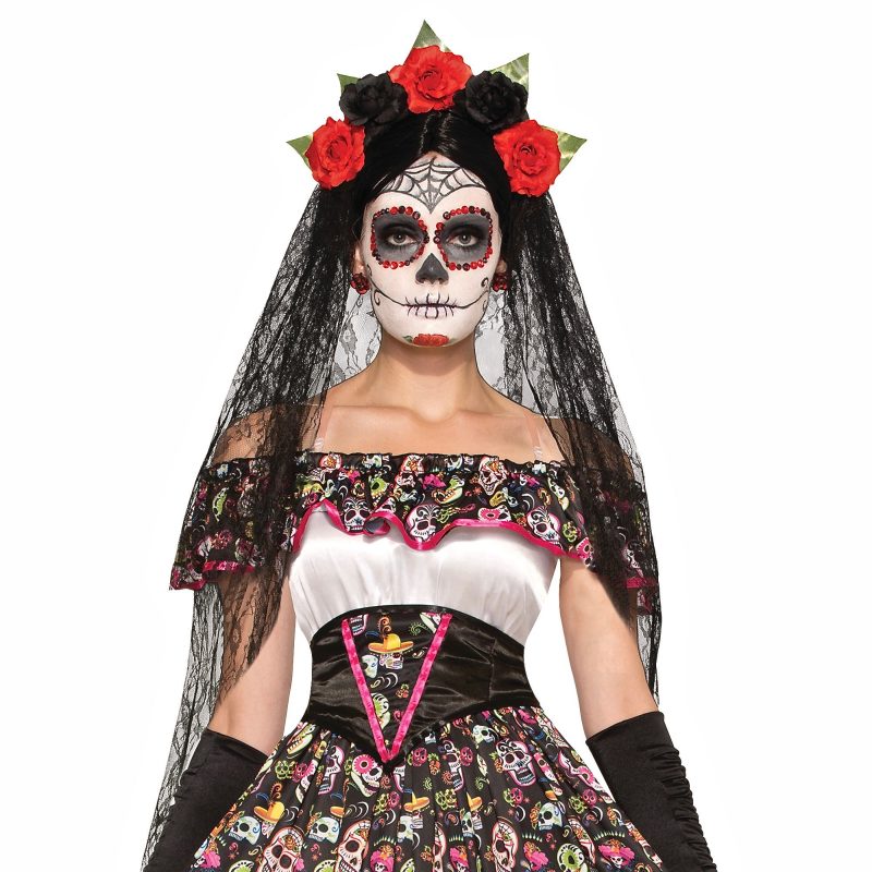 ver velo de catrina con flores