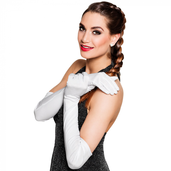 ver guantes largos blancos