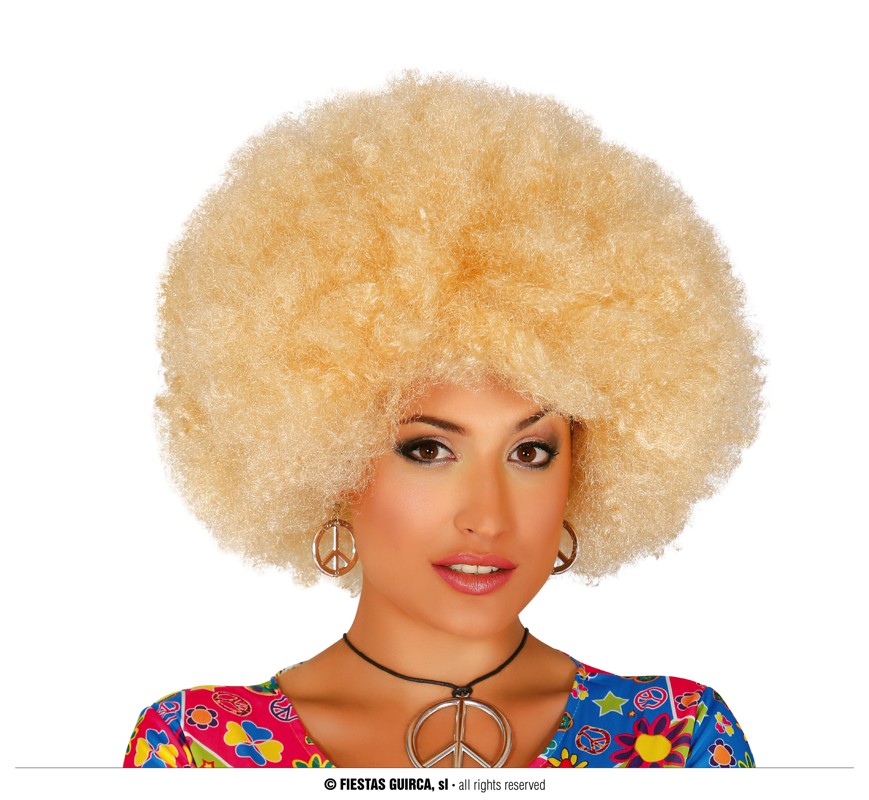 Peluca afro rubia