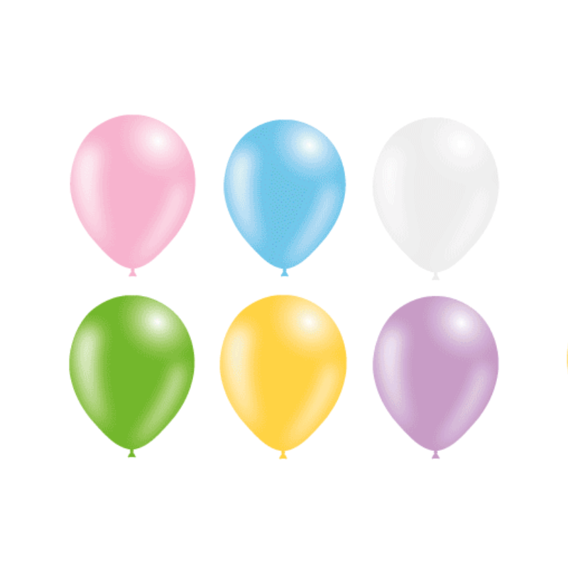 Bolsa 12 globos látex colores baby