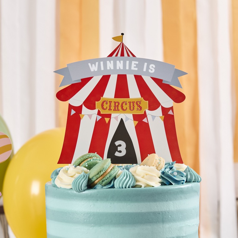 ver adorno pastel personalizable circo