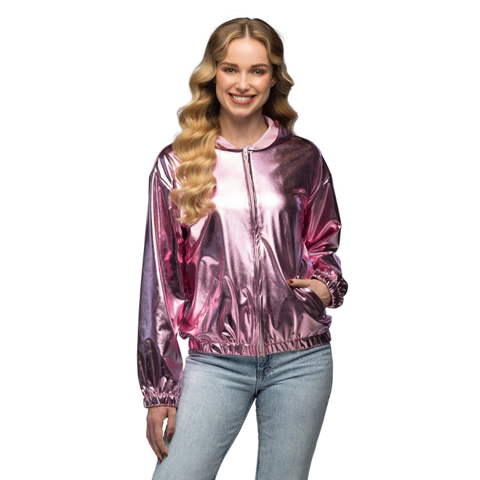 ver chaqueta rosa 90s metalizada