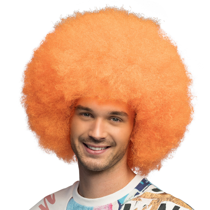 ver peluca afro naranja