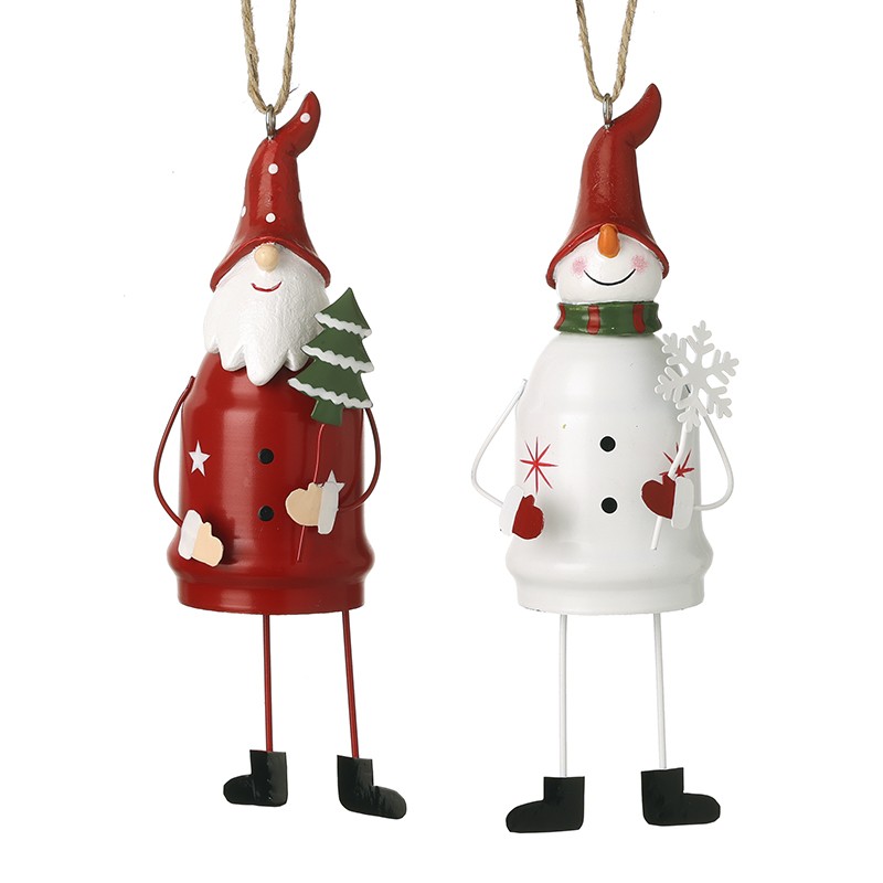 ver papa noel y muñeco de nieve colgantes