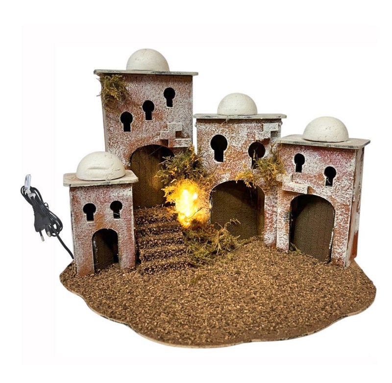 ver pueblo moro con luz para belenes