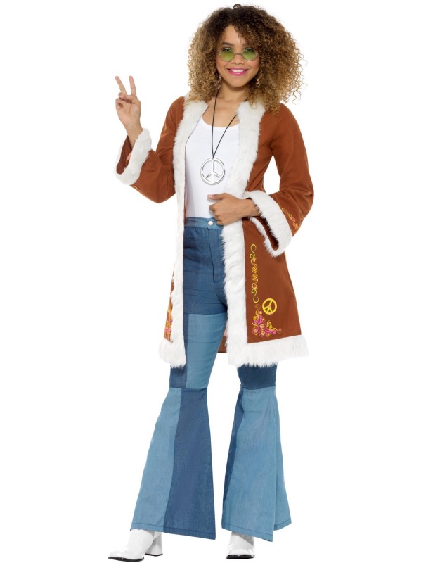 ver abrigo hippie vintage disfraz