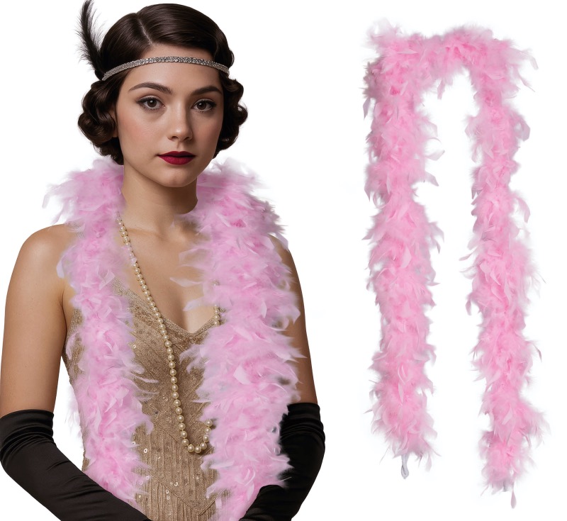 ver boa plumas rosa