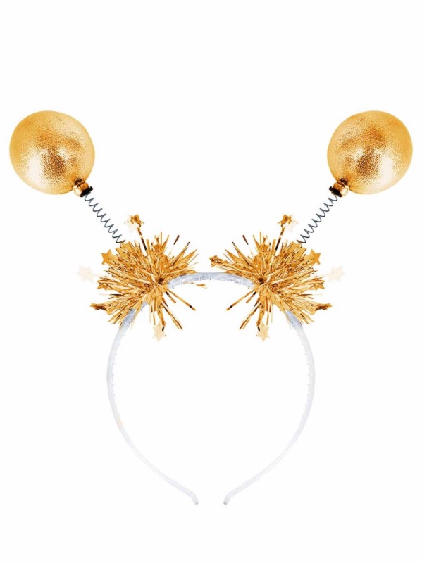 ver diadema bolas oro