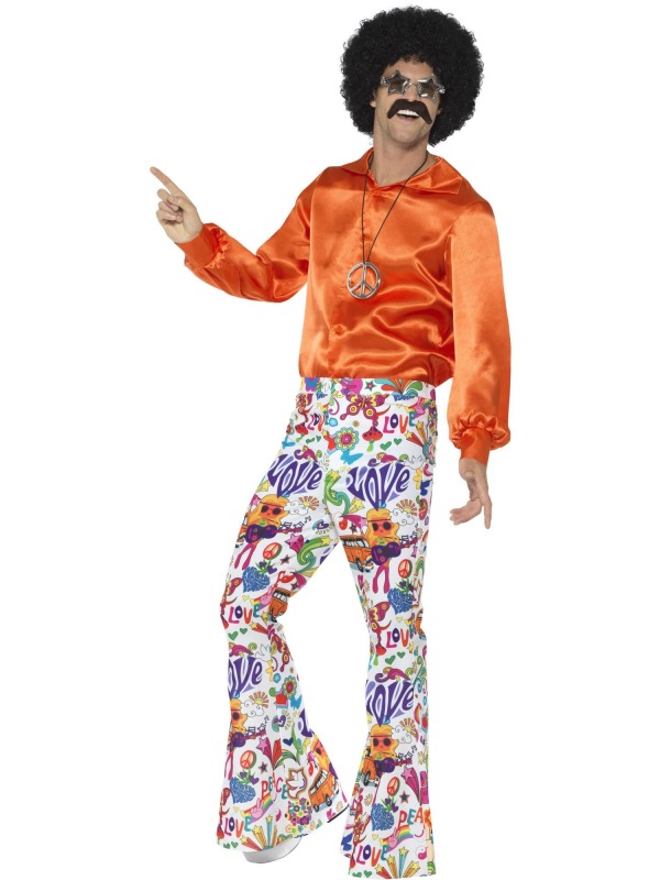 ver pantalón hippie hombre disfraz
