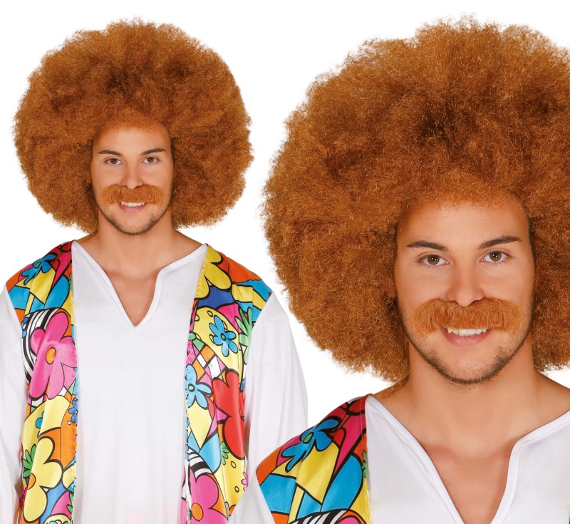 ver peluca afro castaña